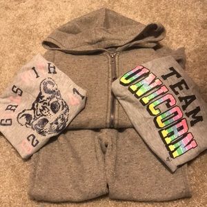 Girls Sweatsuit with 2 Graphic Tees